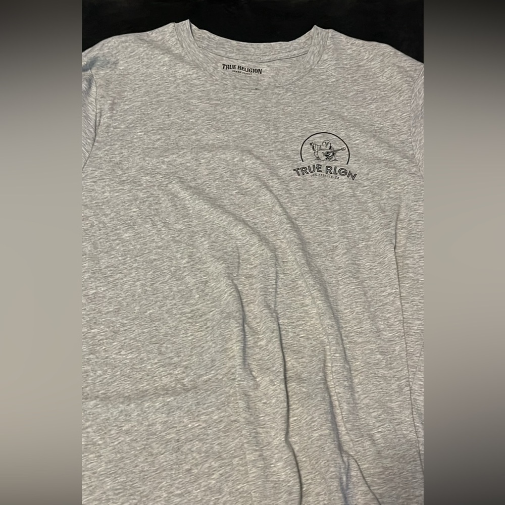 Grey true religion t shirt men’s Large